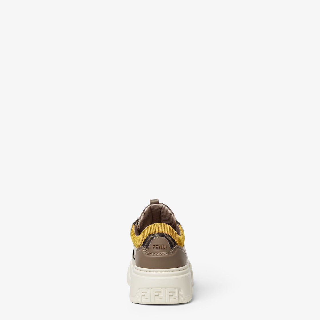 Fendi Force sneakers White, brown and yellow leather low-tops Brown - Image 4/6