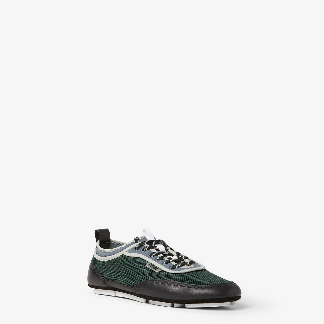 Fendi Fit Trainers Green mesh and black leather low-tops Multicolour - Image 3/7