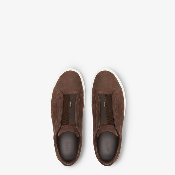 Fendi City slip-on trainers with a wide brown elastic | Thumbnail 4