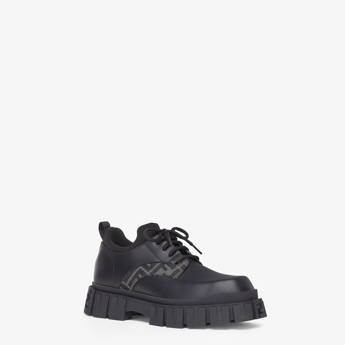 Lace-ups - Black leather lace-ups | Fendi