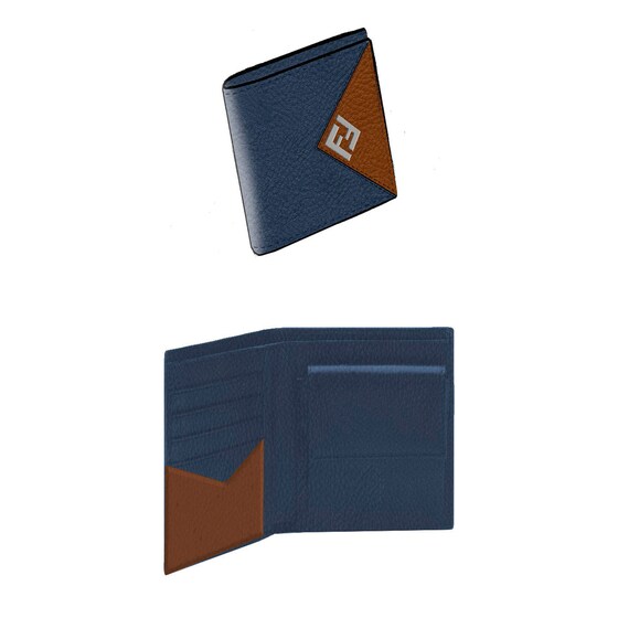 Fendi Wallet with interior featuring four card slots and one