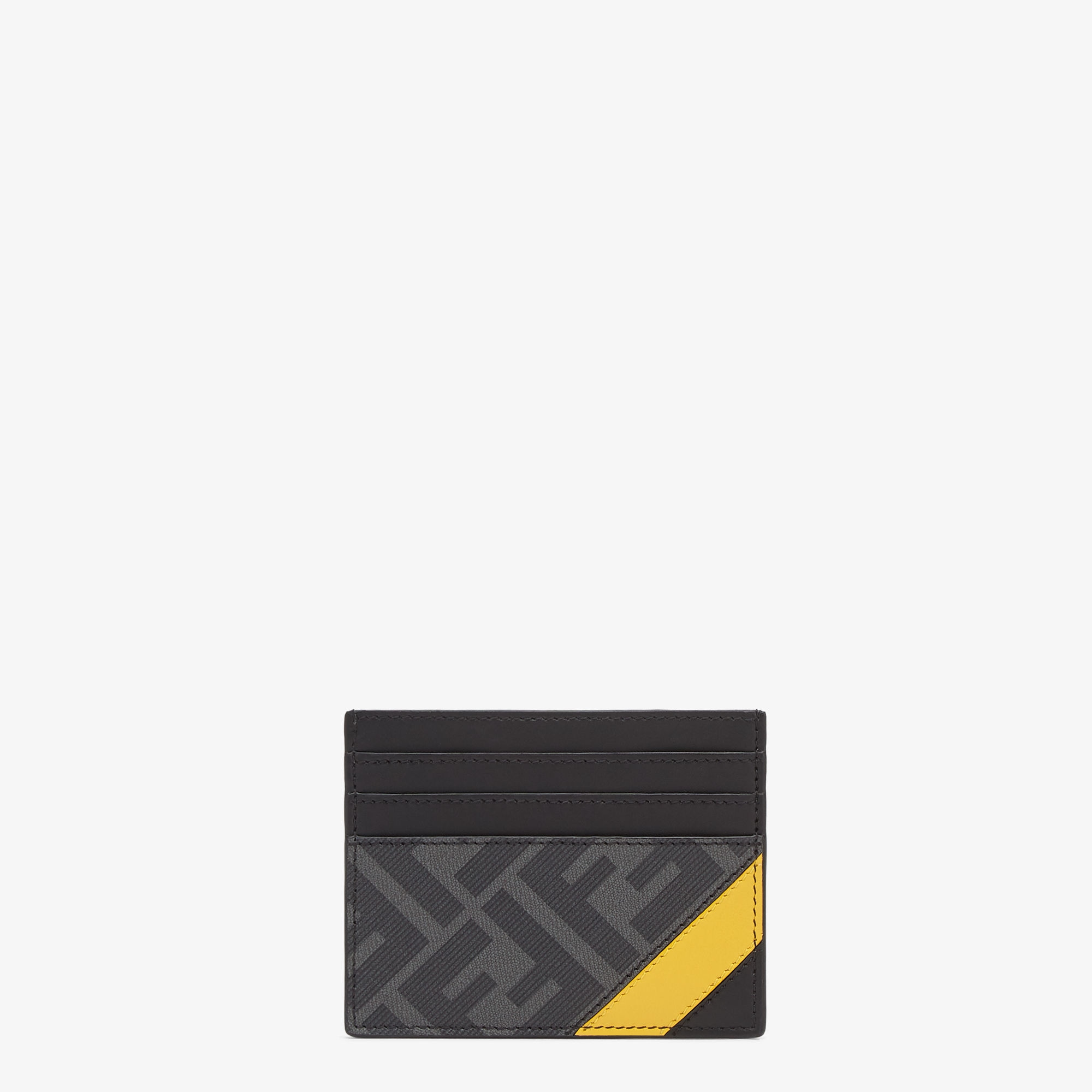 Diagonal Card Holder - Grey fabric card holder | Fendi