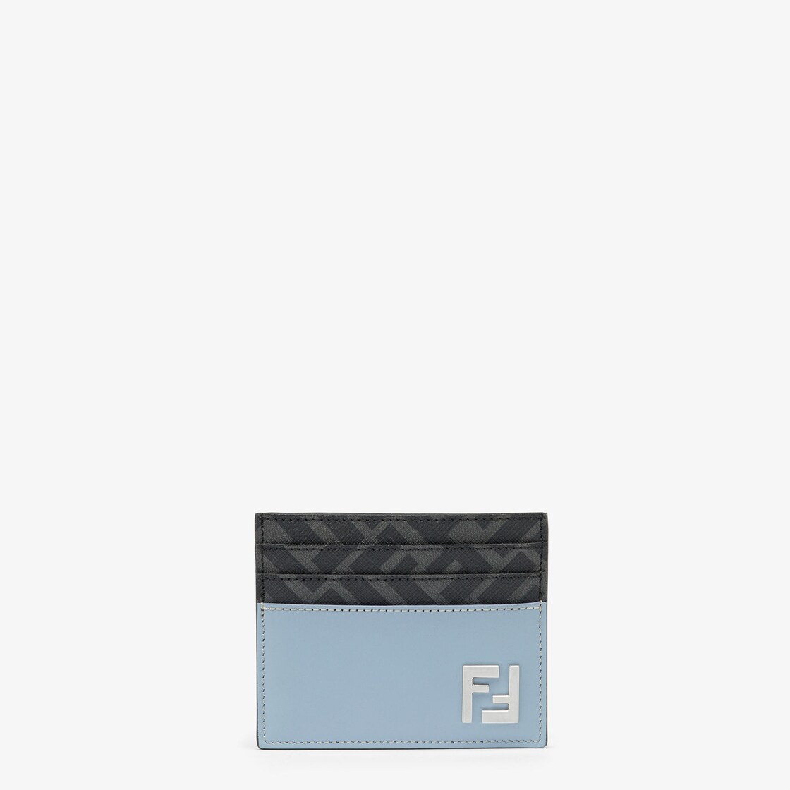 Fendi Diagonal Card Holder - Grey fabric card holder