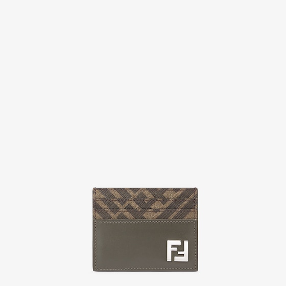 Fendi Ff Squared Card Holder In Green