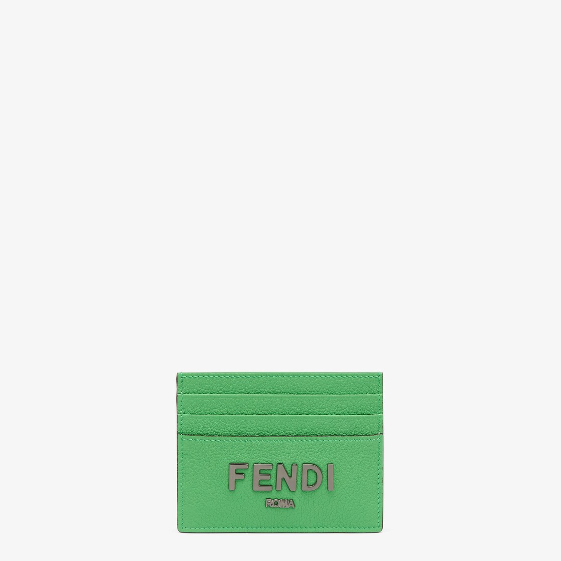 Signature Card Holder Green leather card holder Fendi