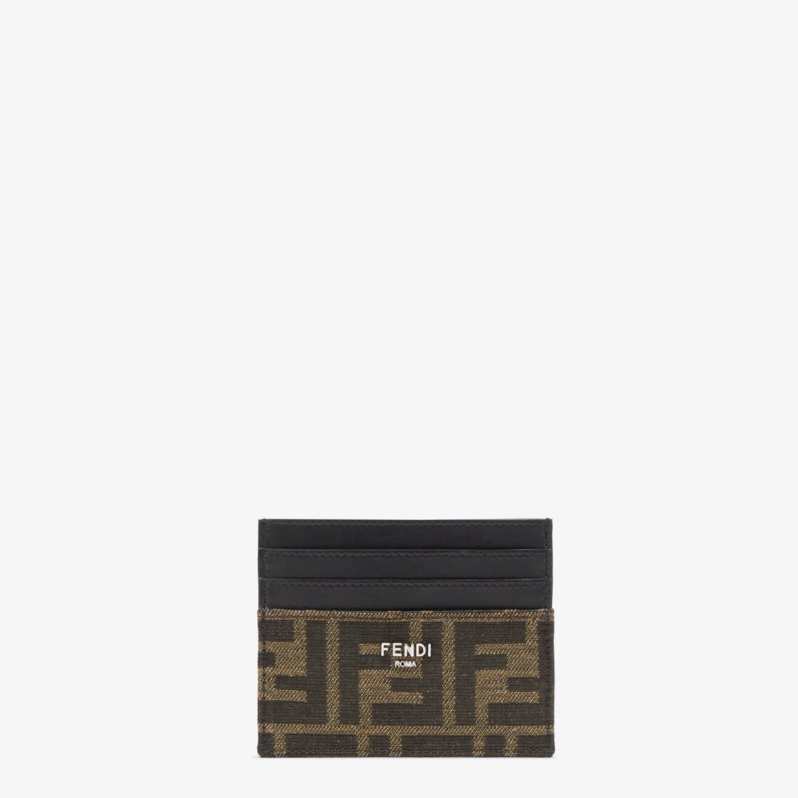 FF Jacquard Card Holder Leather Brown Fendi