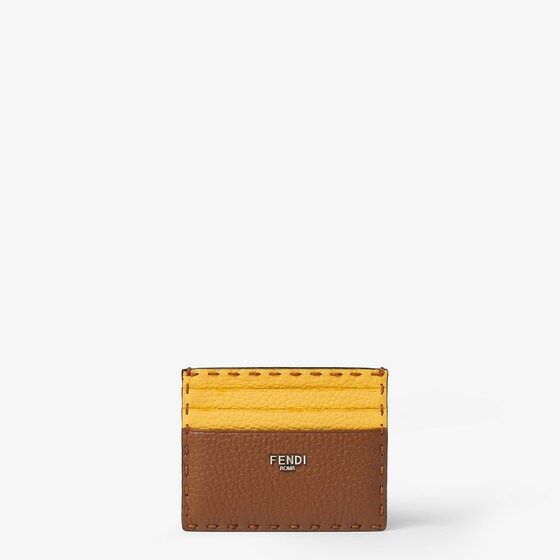 Fendi Selleria Card Case In Brown