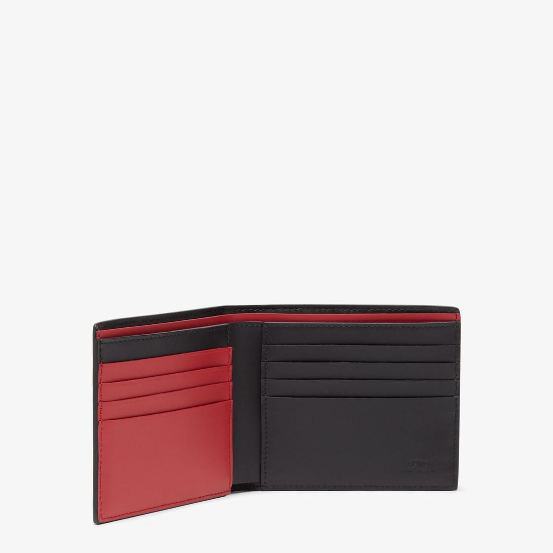 Fendi Shadow Wallet Black and red leather bi fold wallet Fendi