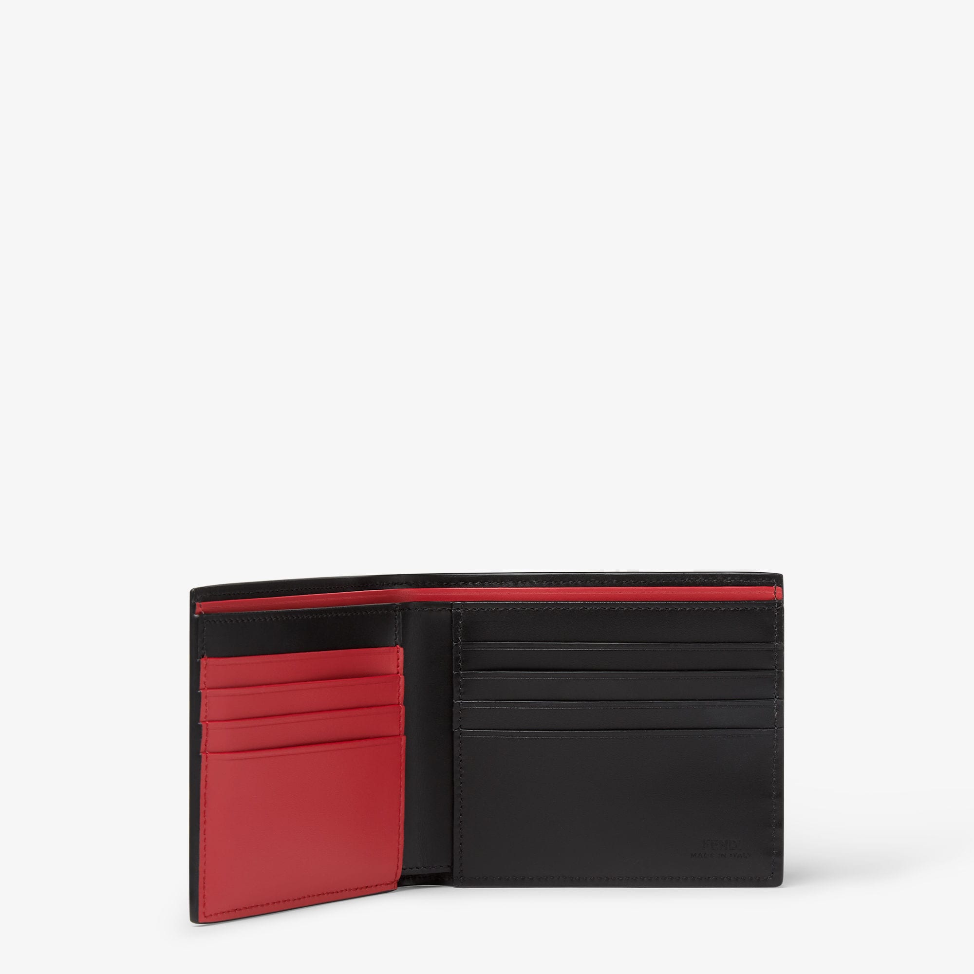 Fendi Shadow WalletBlack and red leather bi fold wallet