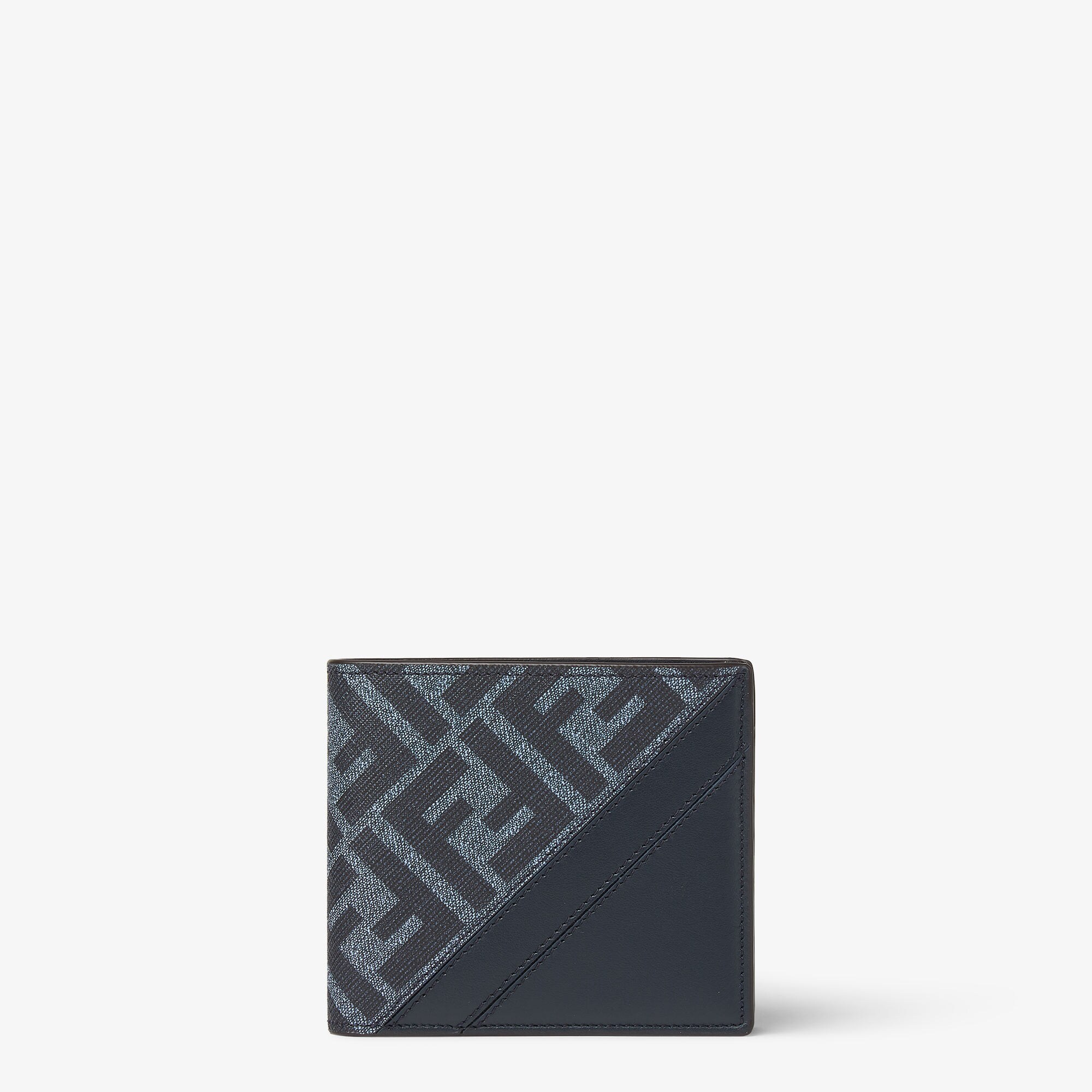 【送料&関税込】Fendi Ff Logo Denim Trifold Wallet Baguette Micro Trifold Fabric Blue | Fendi
