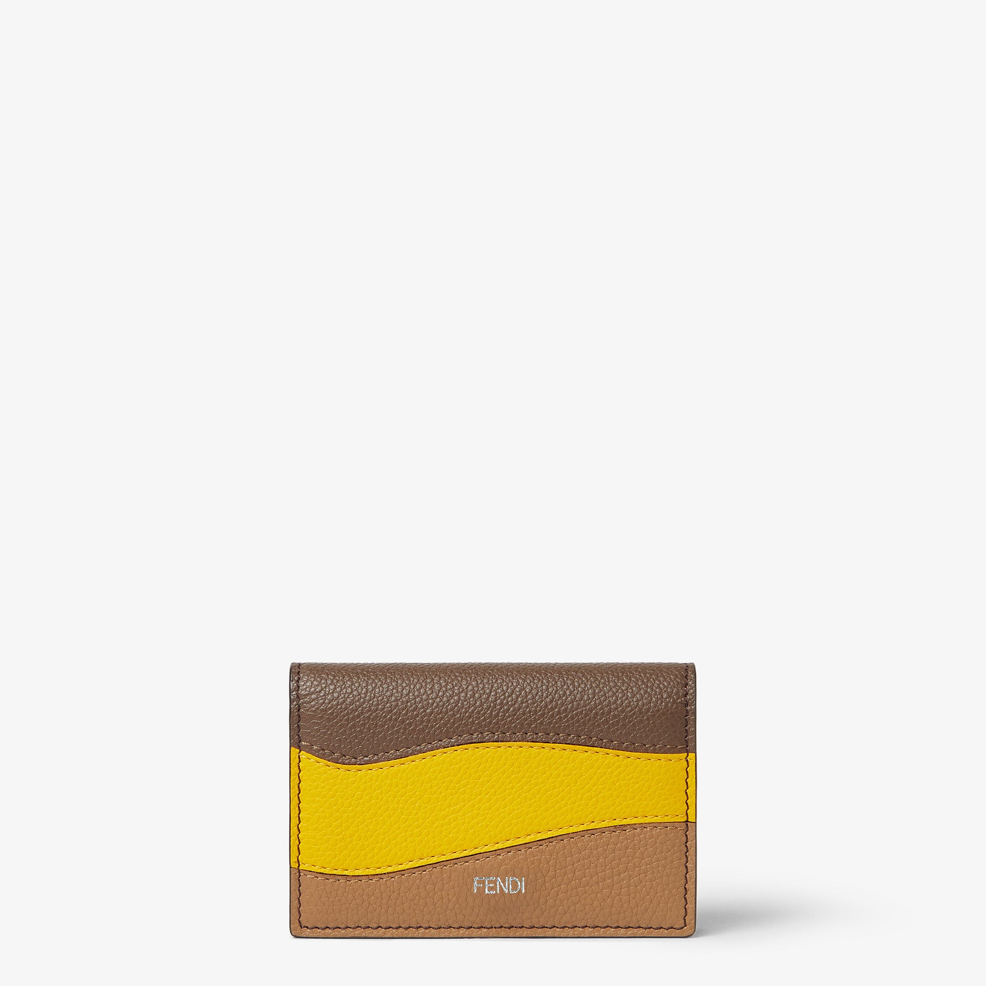 Colorblock Card Case Leather Brown | Fendi