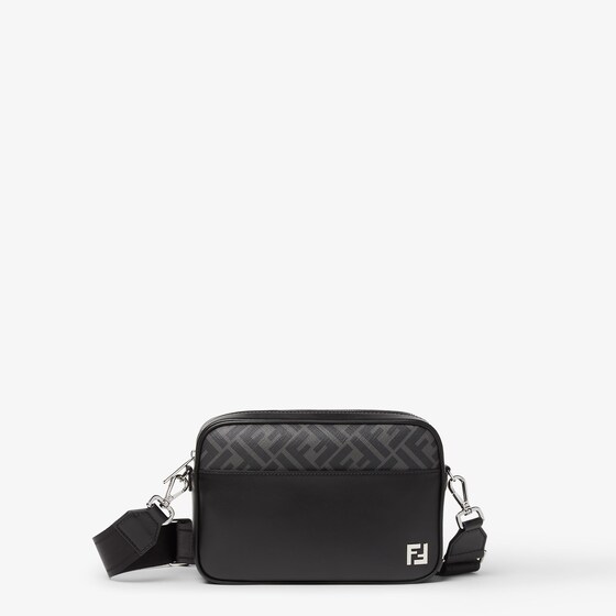 Fendi Men Camera Case Squared Ff Crossbody Bag In Black