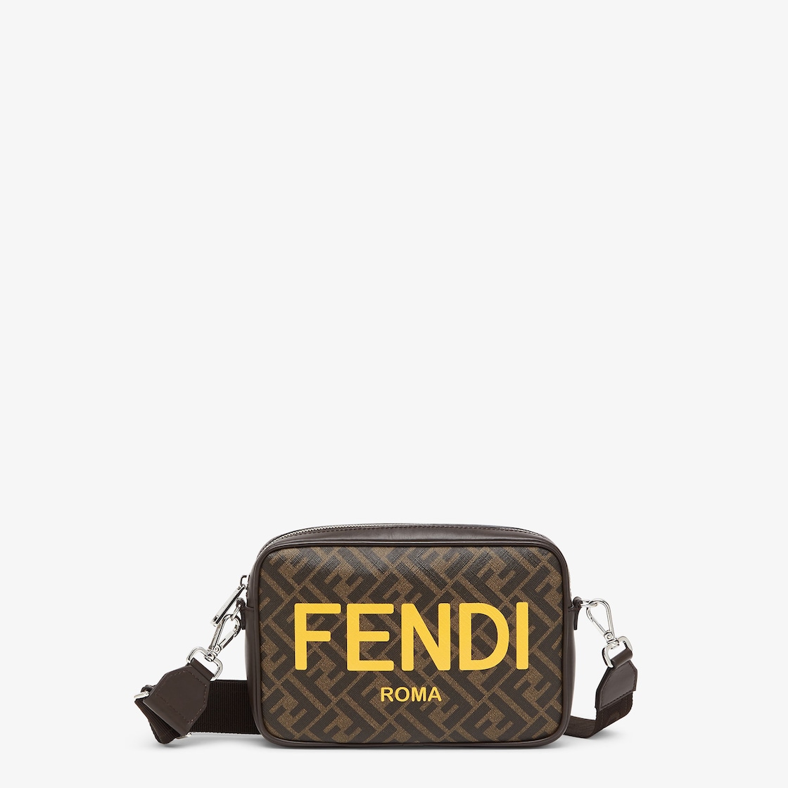 Fendi FF Fabric Crossbody Camera Bag Tan