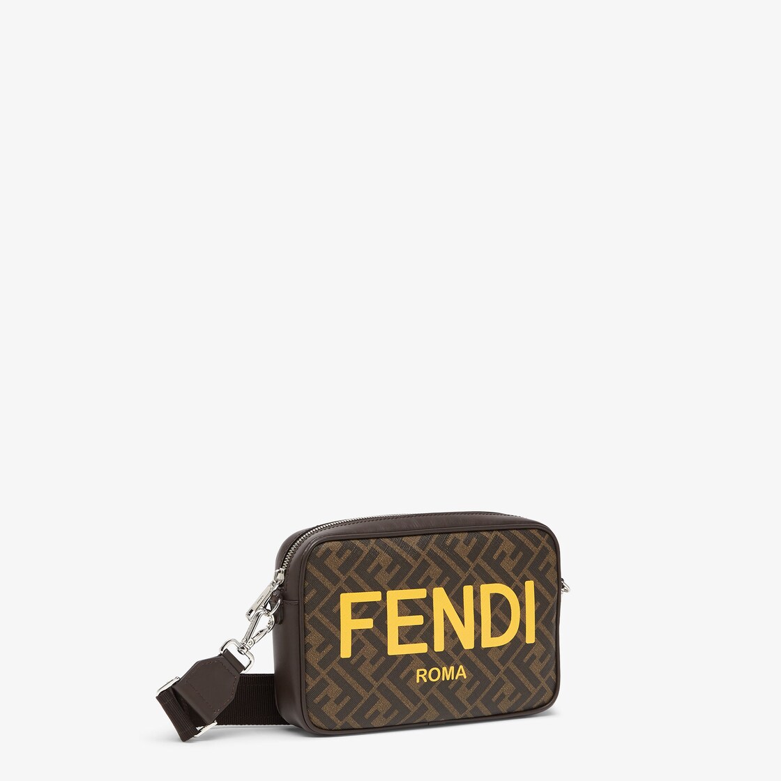 Fendi Embossed Leather Camera Bag in Brown