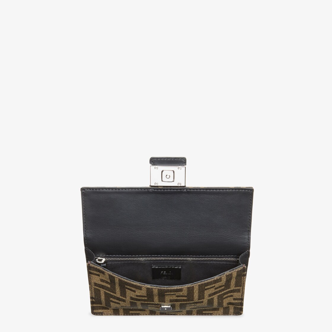 Fendi Baguette Pouch In FF Motif Fabric Black