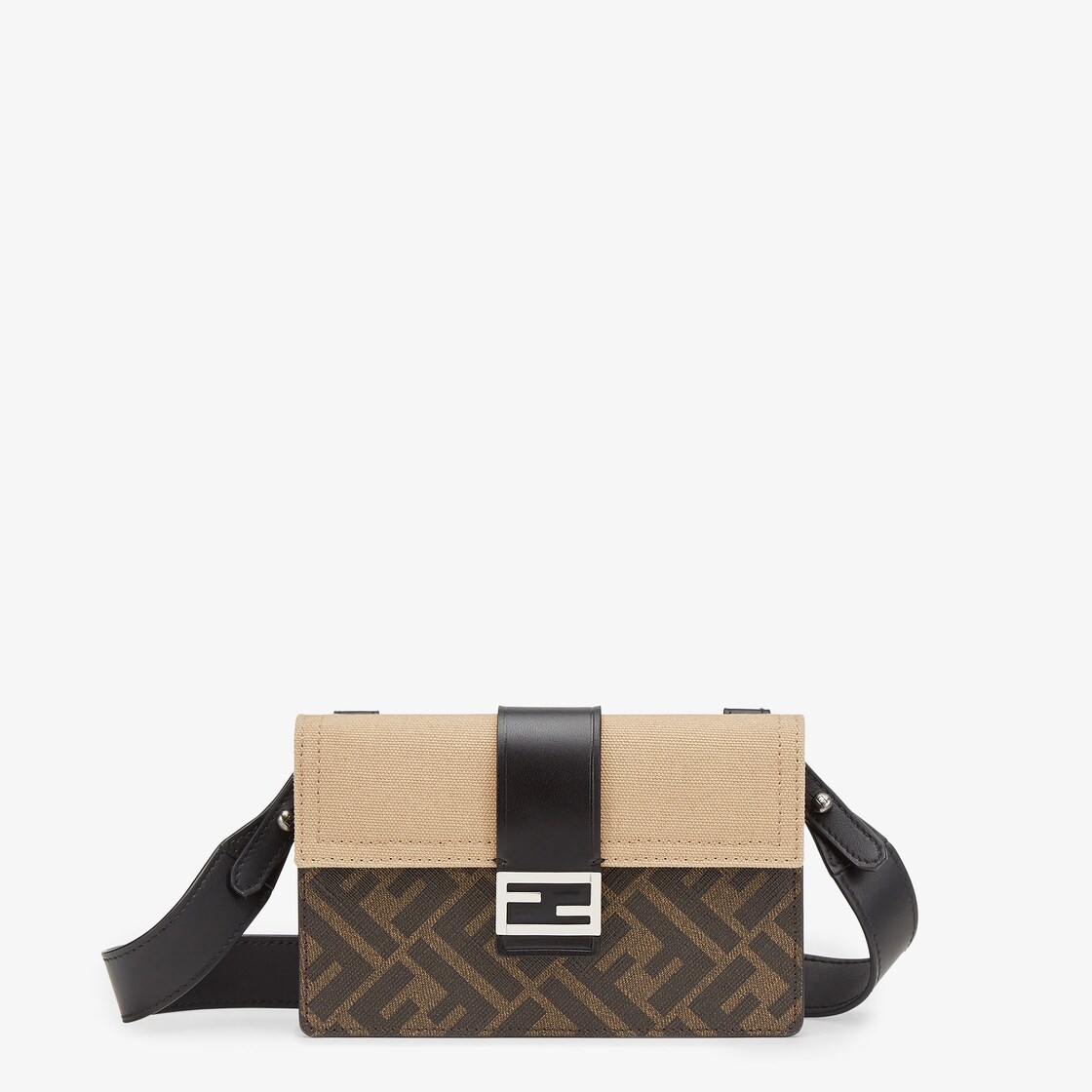 Baguette Pouch Fabric Brown Fendi