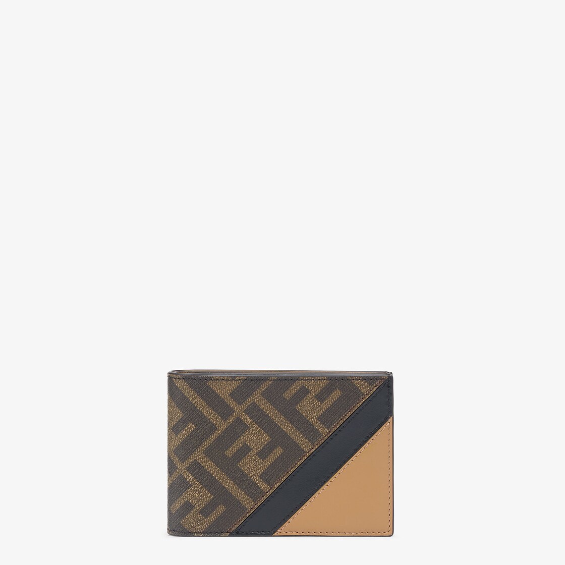 US dollar wallet - Brown fabric bi-fold | Fendi