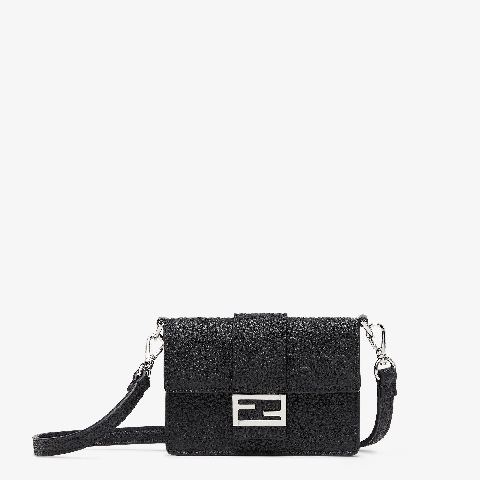 Flat Baguette Micro - Sac en cuir noir | Fendi