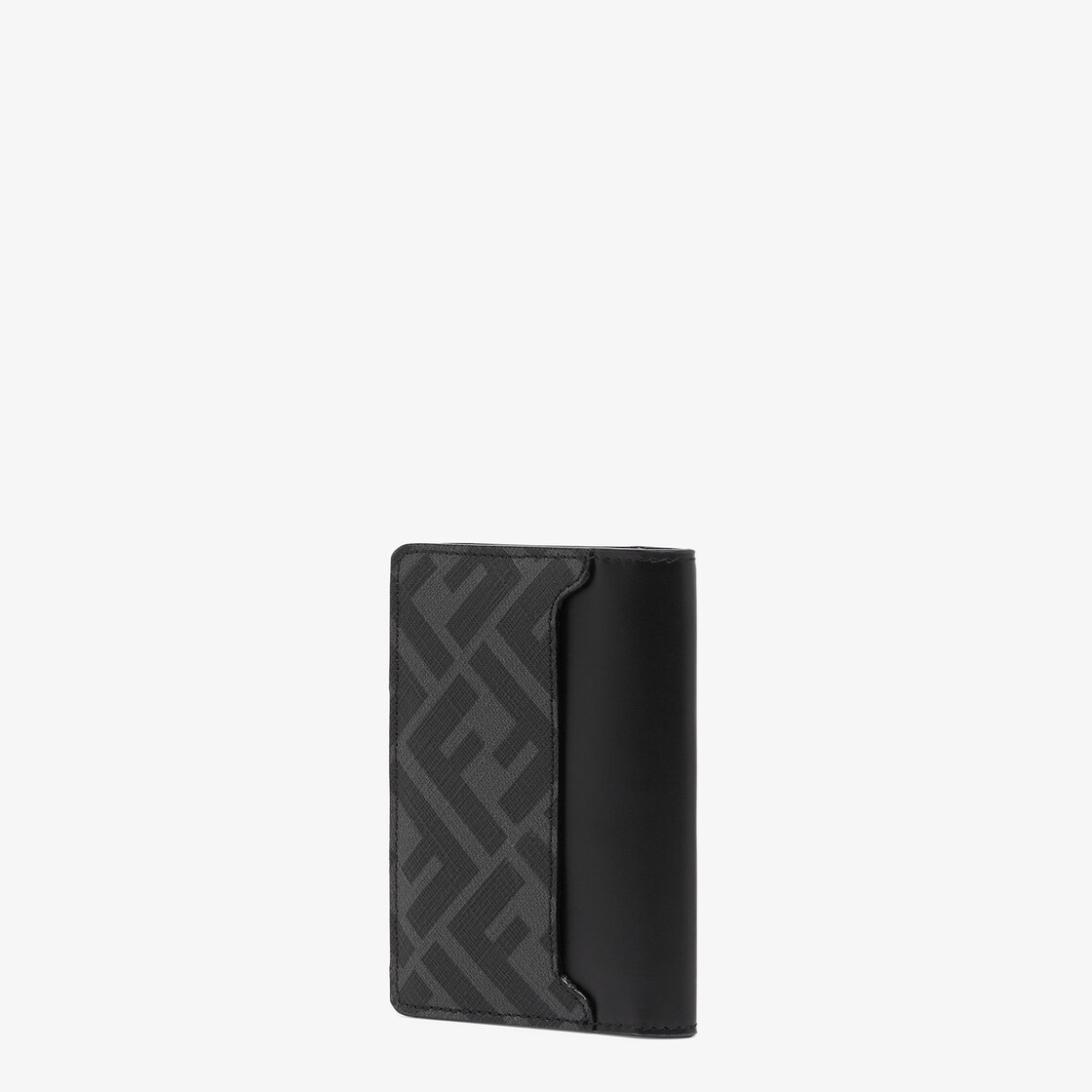 BLACK LEATHER FF SQUARED CARD HOLDER