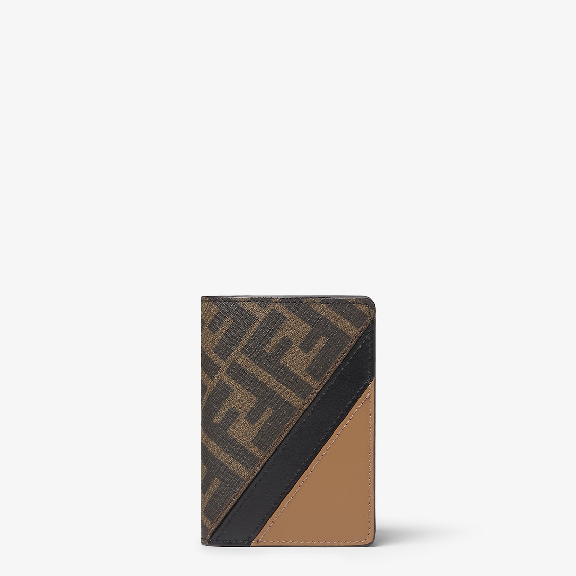 Fendi Diagonal Card Holder Fabric Brown - Image 1/3