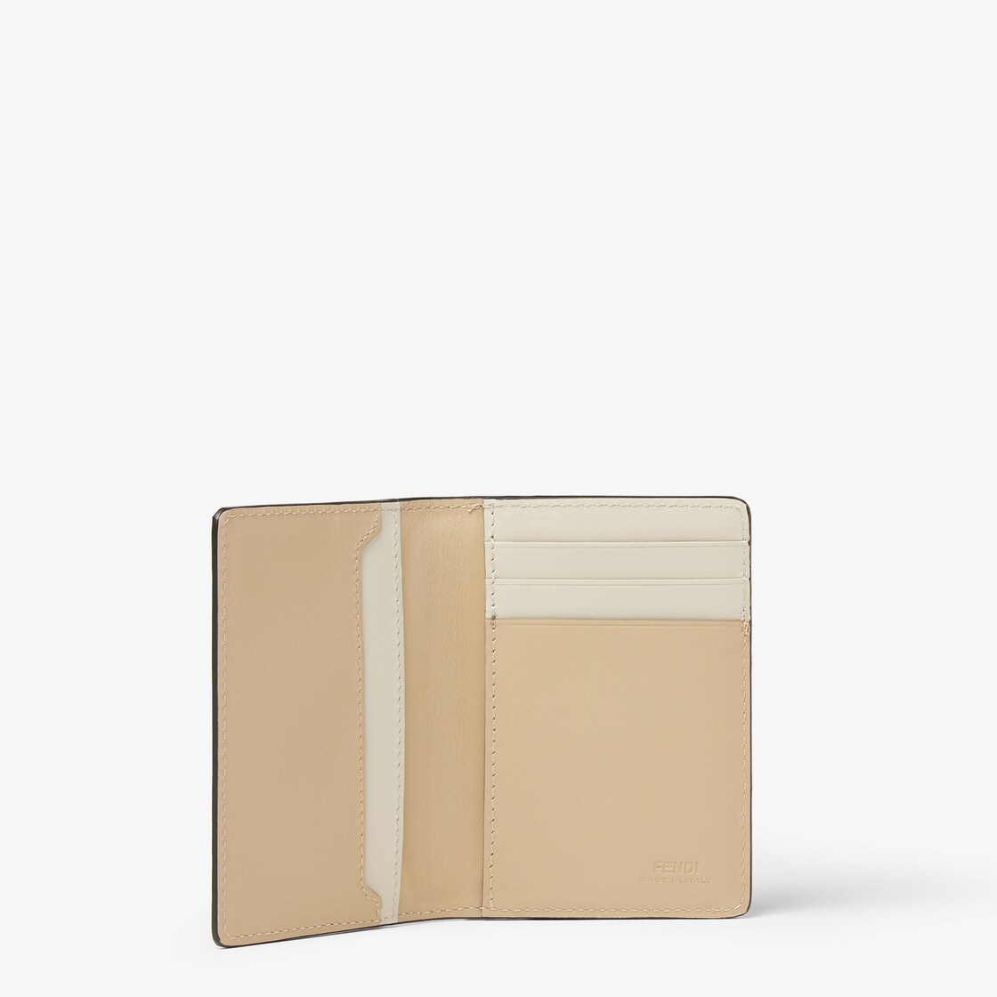 Fendi Shadow Card Holder Leather Beige - Image 2/3