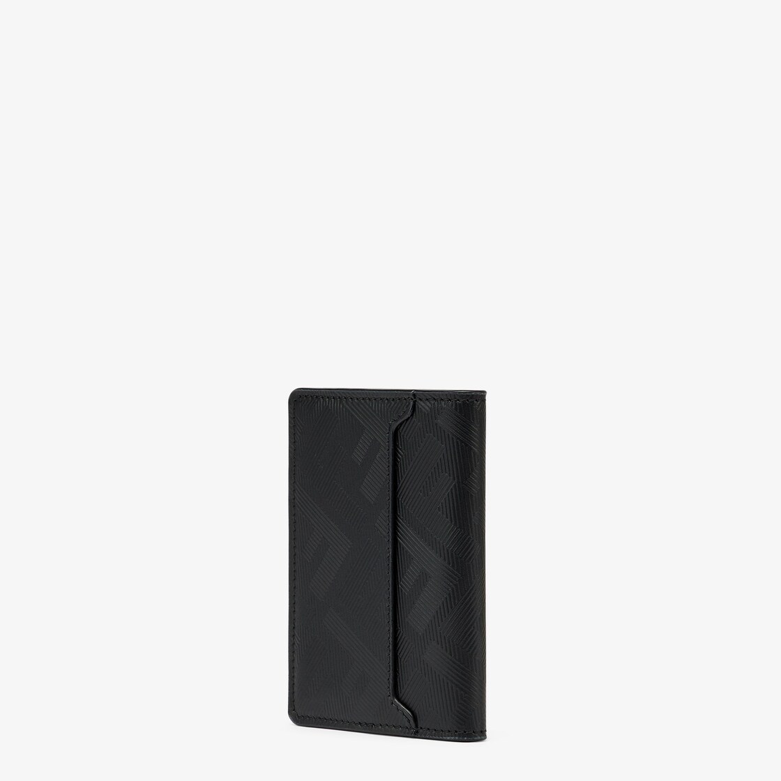 FENDI: Shadow Diagonal credit card holder in leather - Black