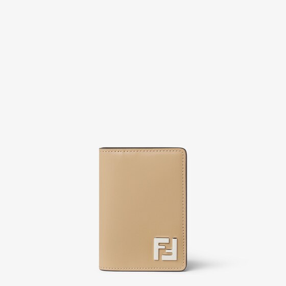 Fendi Ff Squared Card Holder In Sand