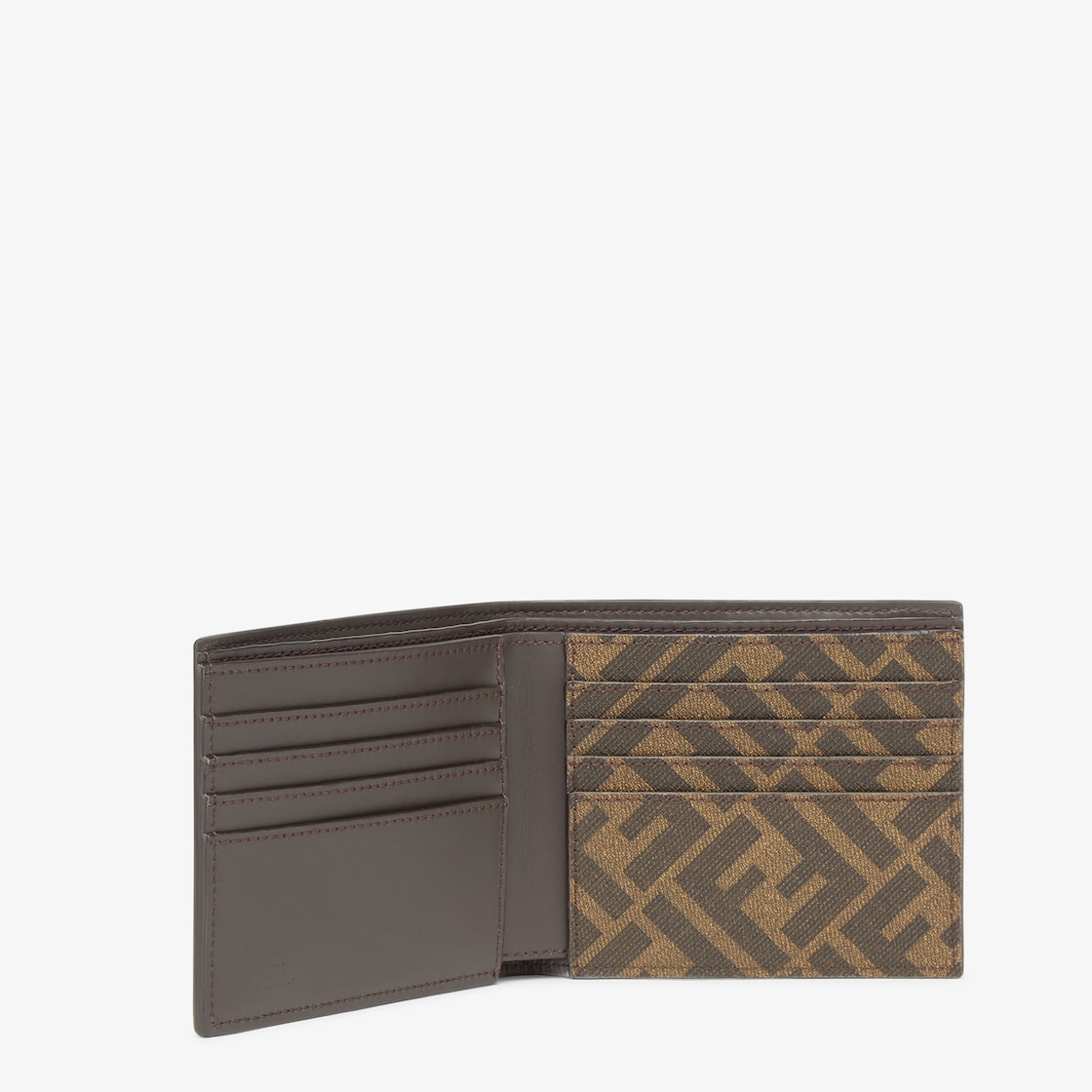 FF Squared Bi-Fold Wallet Leather Brown | Fendi FF Squared Bi-Fold Wallet Leather Brown | Fendi
