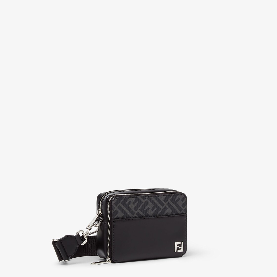 Squared FF Camera Case Organizer - Black leather and FF bag | Fendi