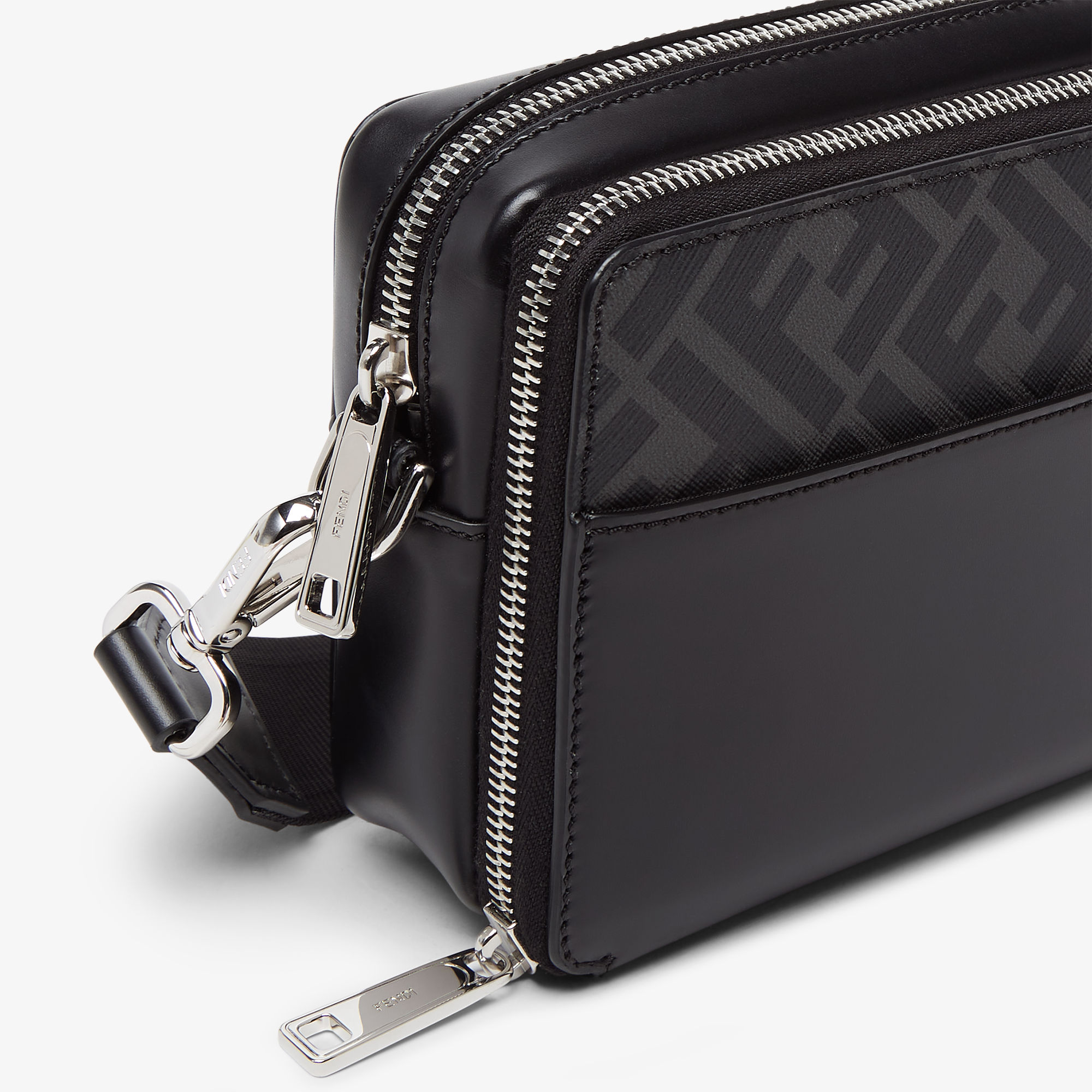 Squared FF Camera Case Organizer Leather Black | Fendi