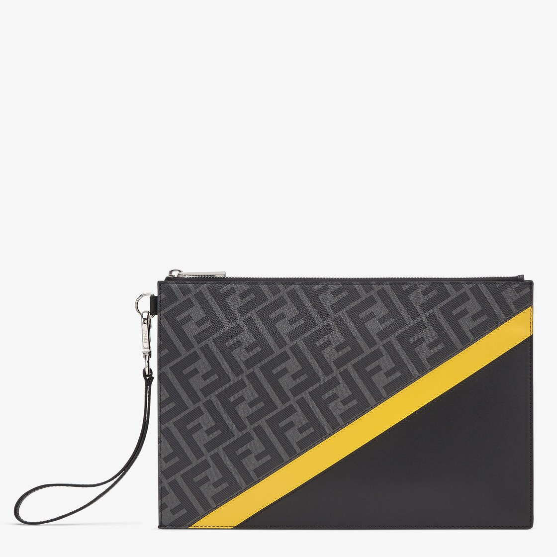 FENDI CLUTCH SLIM BLACK +PALLADIUM - セカンドバッグ/クラッチバッグ