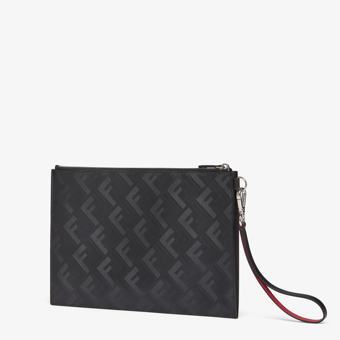 FF Fendi Shadow Flat Pouch - Black leather pouch