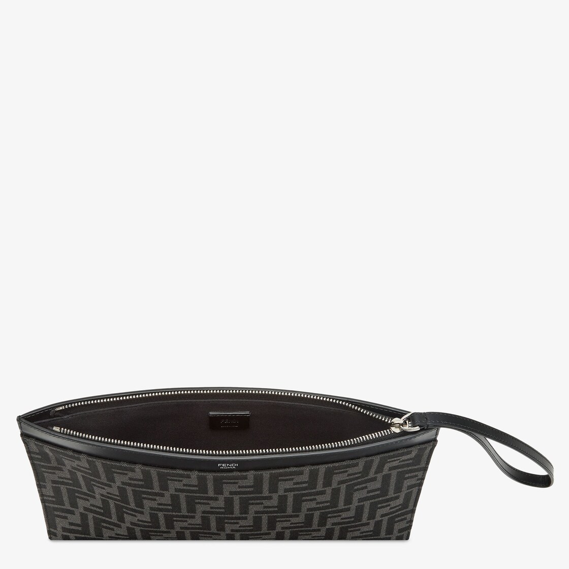 FF Medium Flat Pouch Fabric Black | Fendi