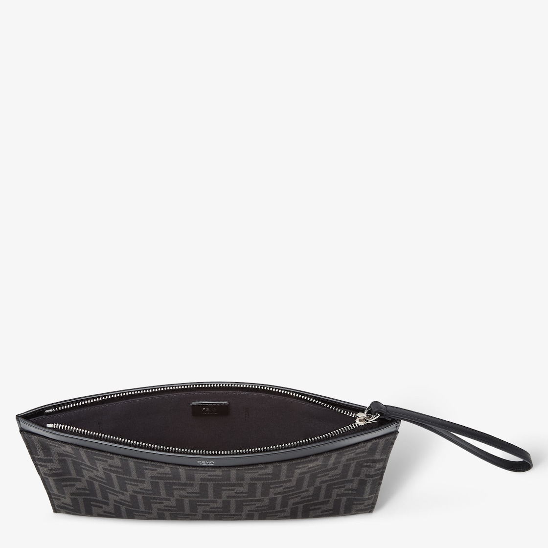FF Jacquard Flat Pouch Medium Fabric Black | Fendi FF Jacquard Flat Pouch Medium Fabric Black | Fendi