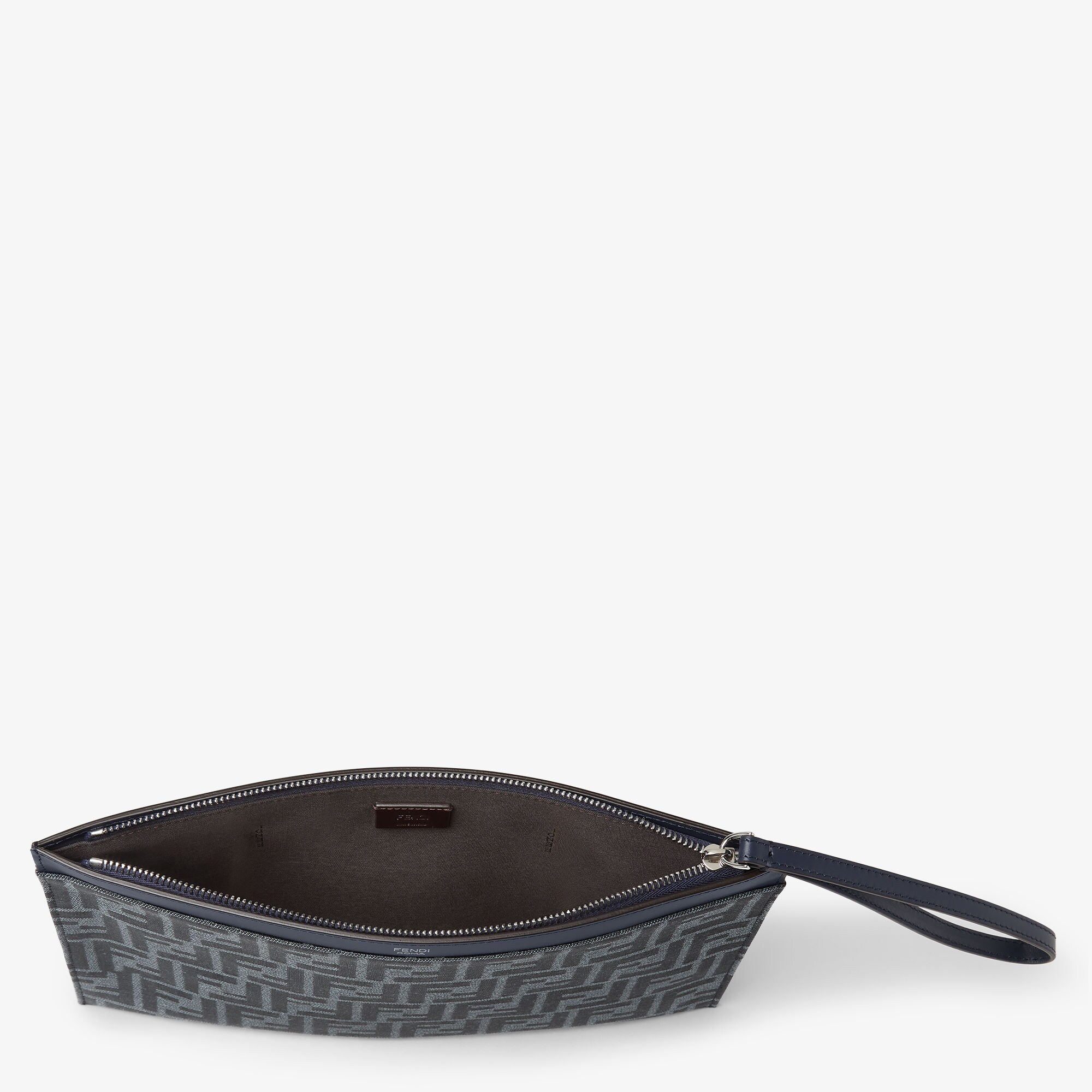 【FENDI】Fendi Roma Large Flat Pouch ★関税送料込み Fendi Flat Pouch In Roma Logo Calf Leather