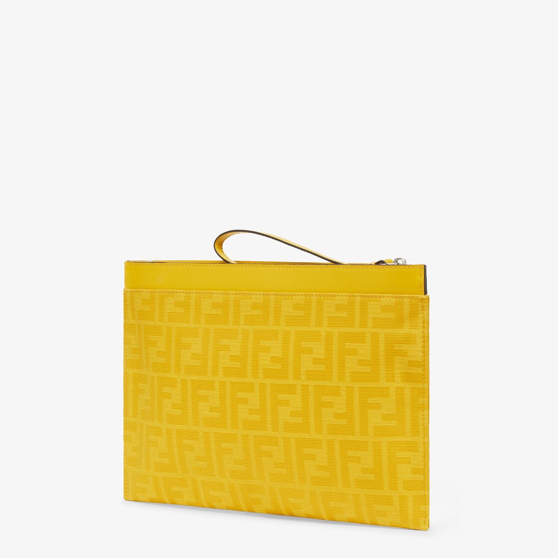 FF Jacquard Flat Pouch Medium Fabric Yellow - Image 3/5