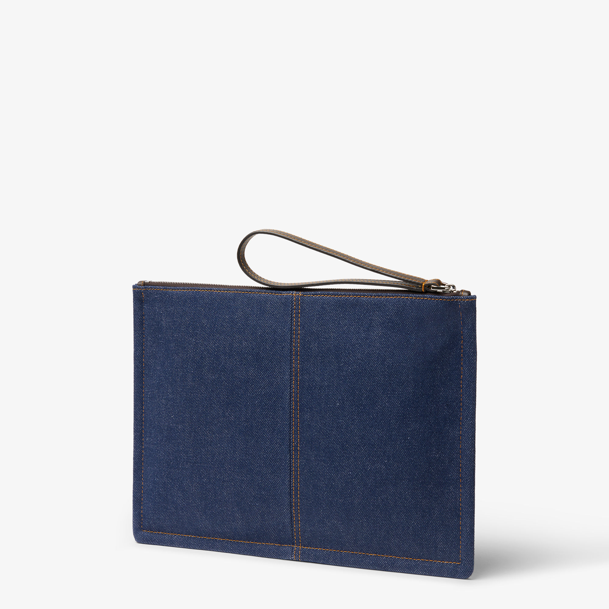 FF Medium Flat Pouch - Blue | FENDI International
