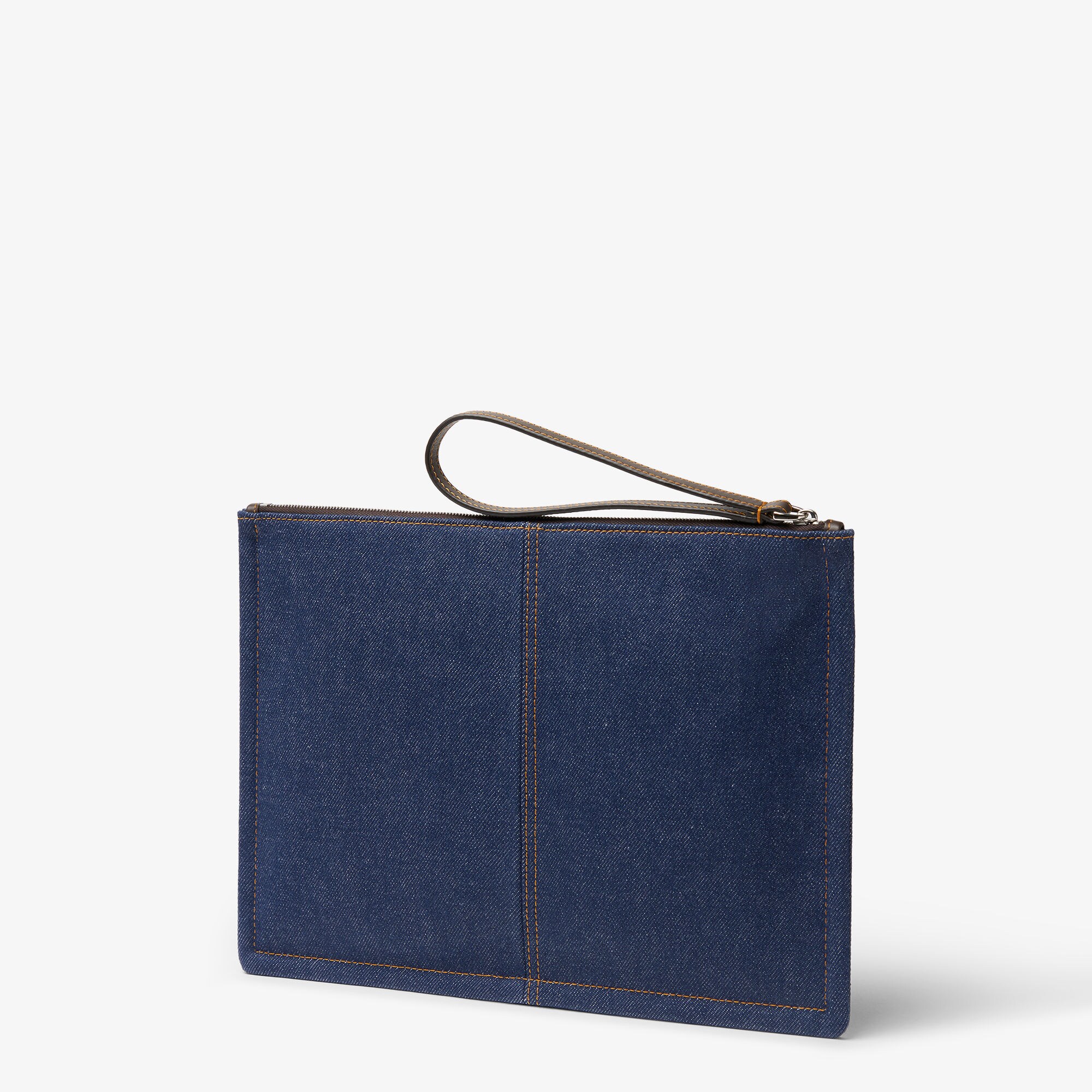 FF Medium Flat Pouch - Blue | FENDI US