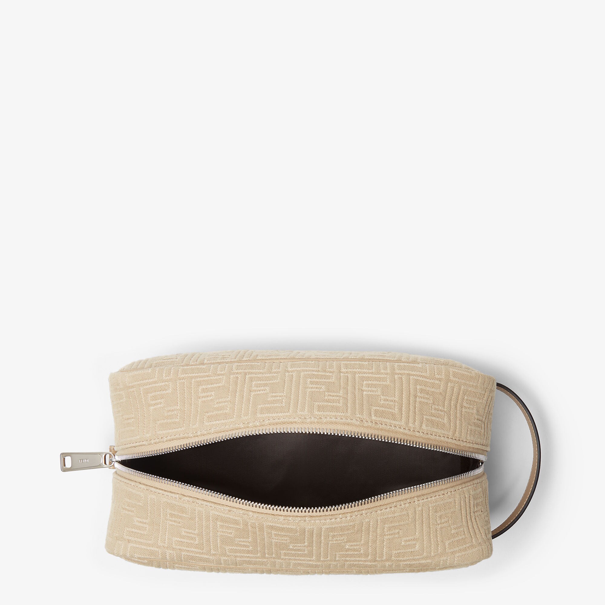 Fendi FFロゴ ポーチ ベージュ キャンバス Fendi FFロゴ ポーチ ベージュ キャンバス