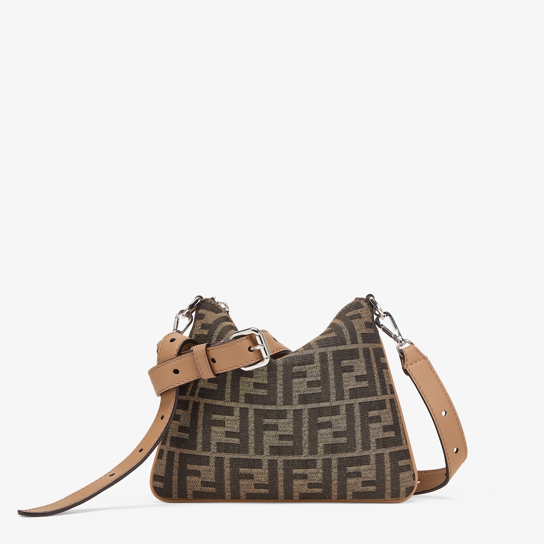 After Bag Mini FF - Brown FF jacquard phone pouch | Fendi