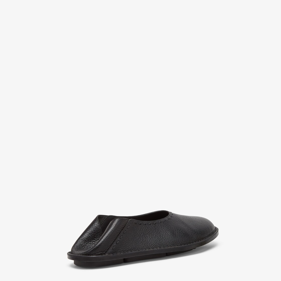 Fendi Flat Slippers Black leather slip-ons Black - Image 3/8