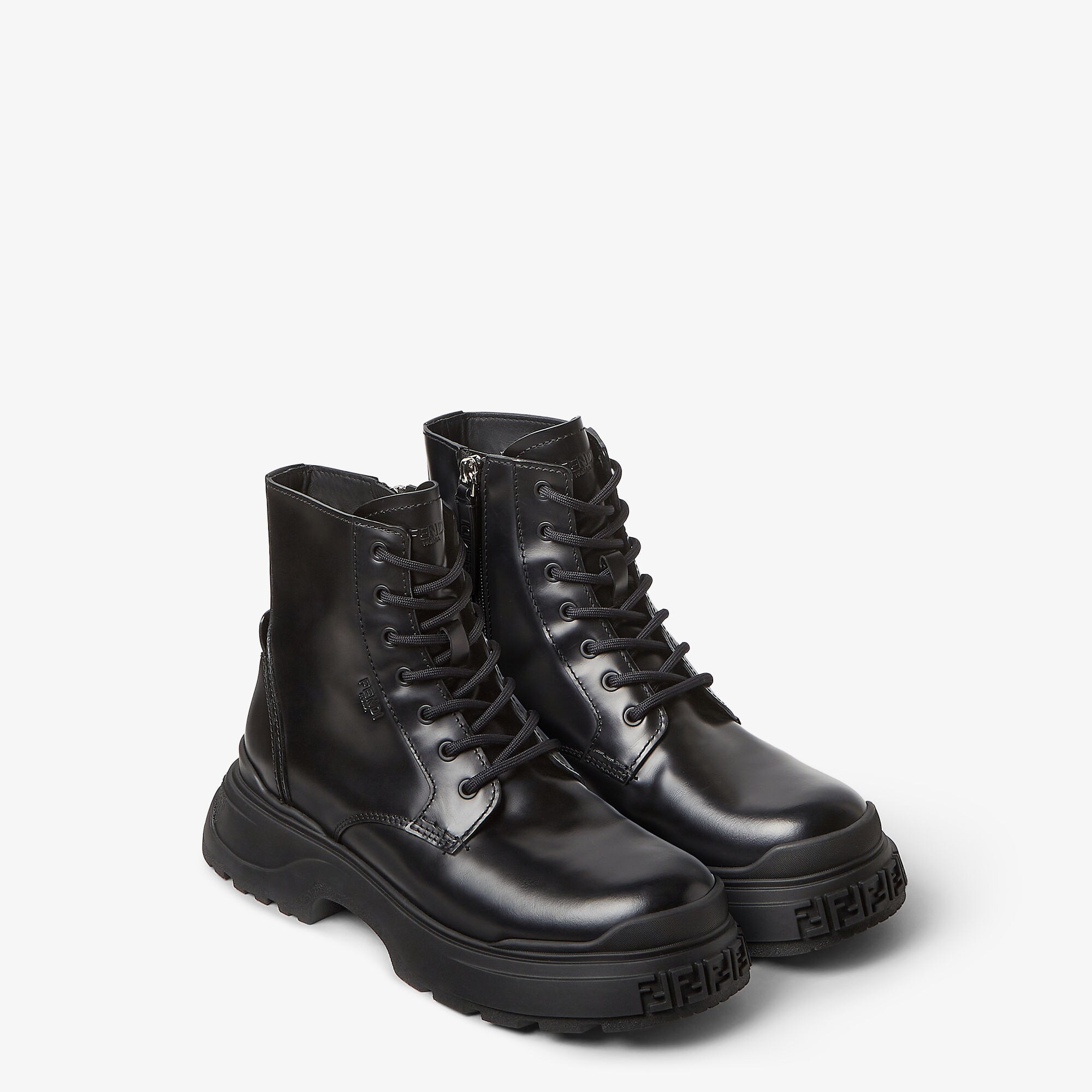 بوتس Fendi Force Light بوتس biker من الجلد باللون الأسود 4