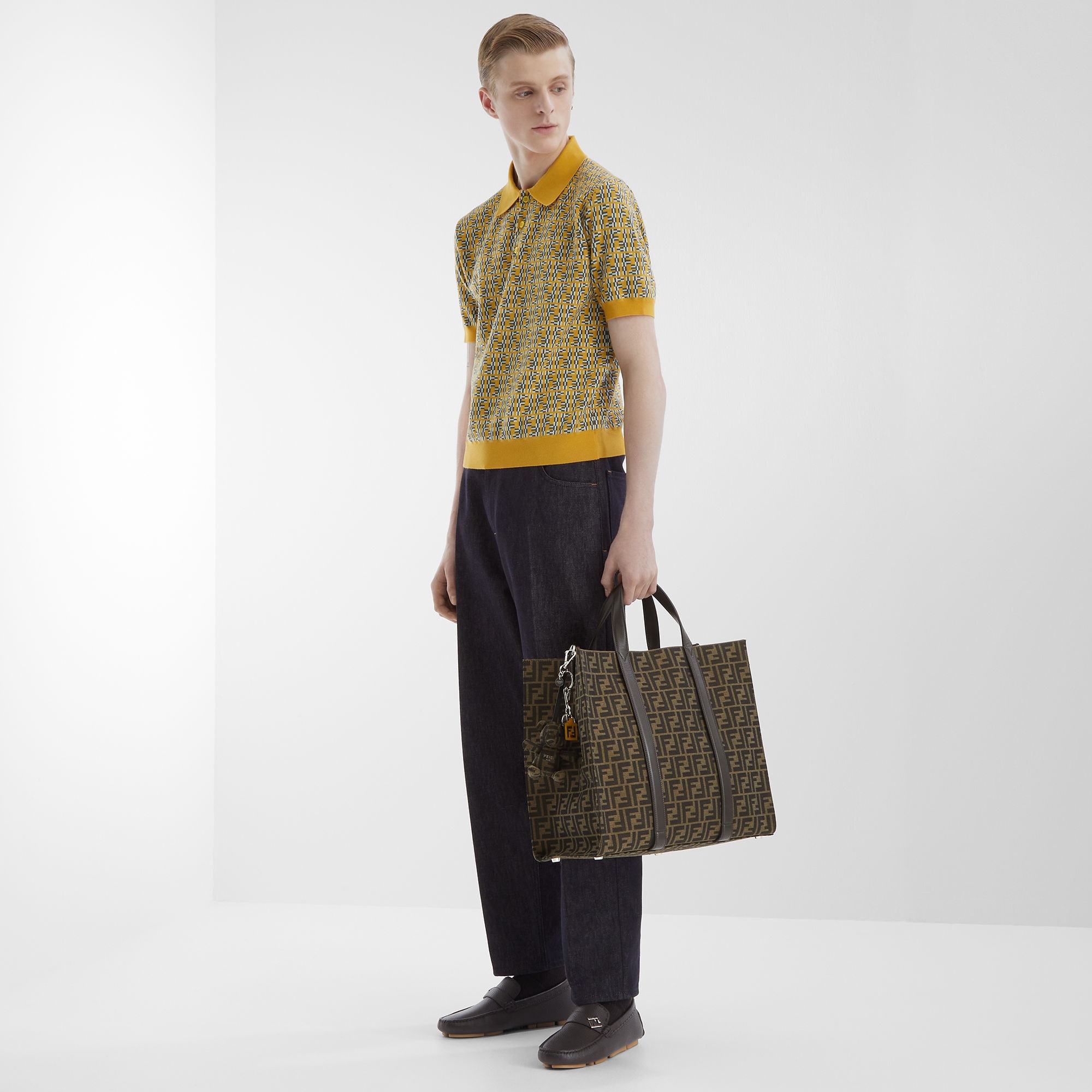 FFジャカード トートバッグ ファブリック マルチカラー | Fendi FFジャカード トートバッグ ファブリック マルチカラー | Fendi