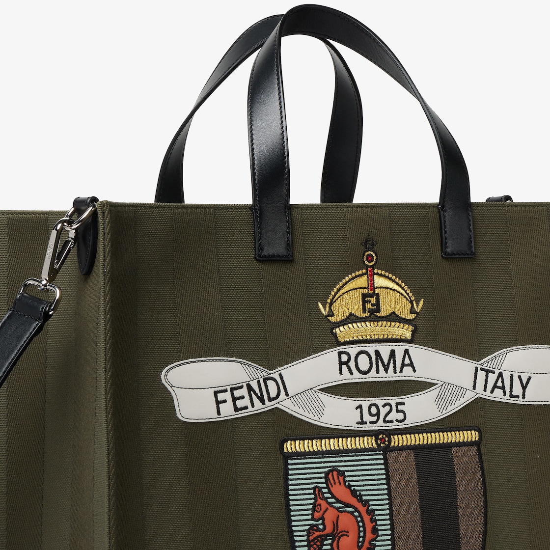 Fendi Club Shopper Fabric Green - Image 5/6