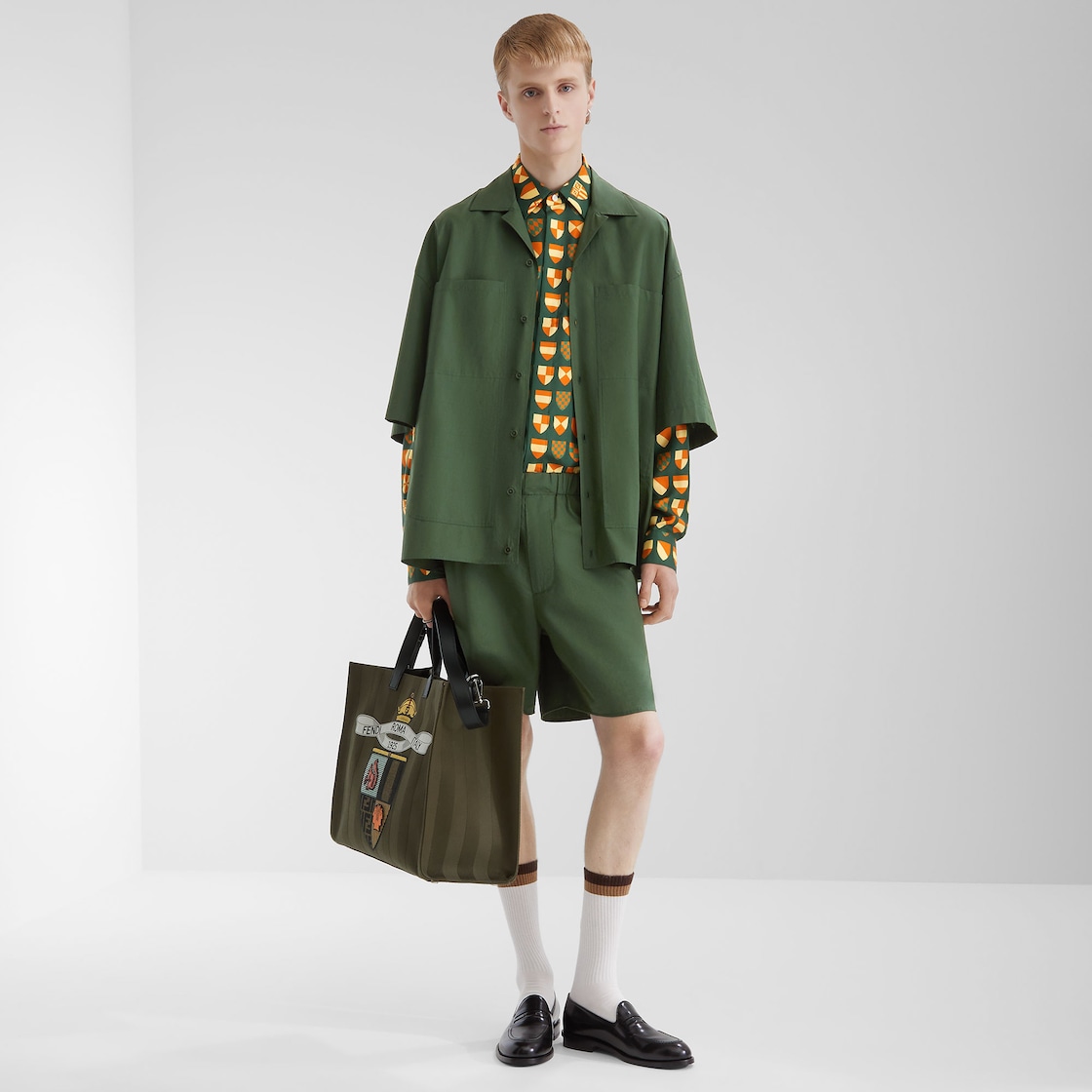 Fendi Club Shopper Fabric Green - Image 6/6