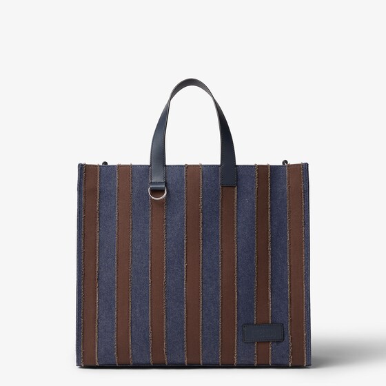 Fendi Large shopper bag made of denim fabric with a dark blue