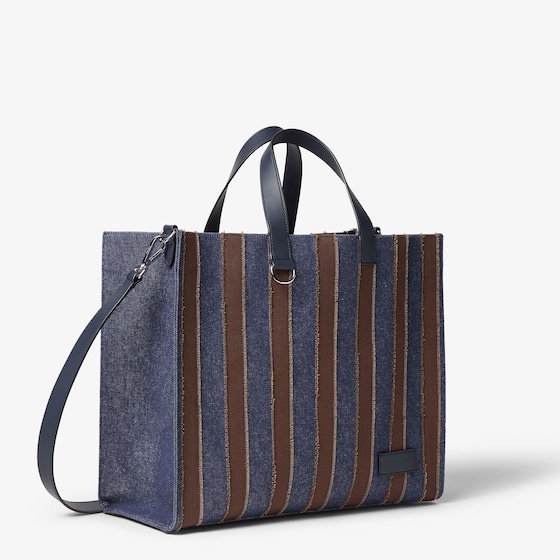Fendi Large shopper bag made of denim fabric with a dark blue | Thumbnail 3