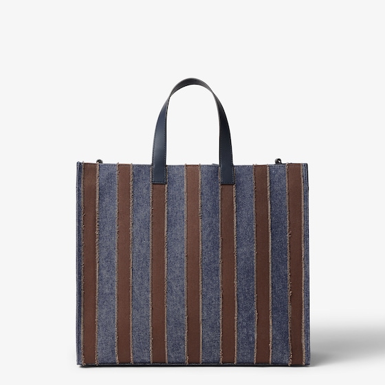 Fendi Large shopper bag made of denim fabric with a dark blue | Thumbnail 4