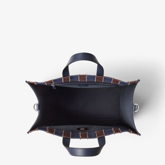 Fendi Large shopper bag made of denim fabric with a dark blue | Thumbnail 5