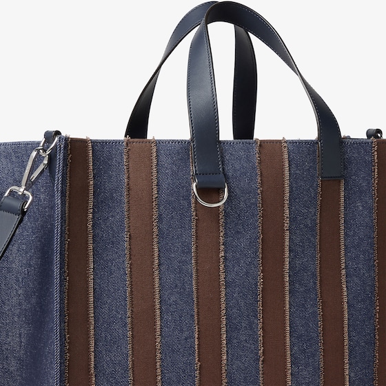 Fendi Large shopper bag made of denim fabric with a dark blue | Thumbnail 6